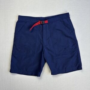 Topo Designs Mountain Shorts Belted Rip Stop Men L Blue Hiking Camping Huckberry